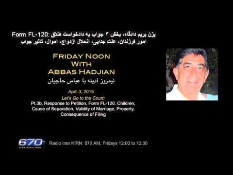 Friday Noon with Abbas Hadjian Esq on KIRN: April 3, 2015